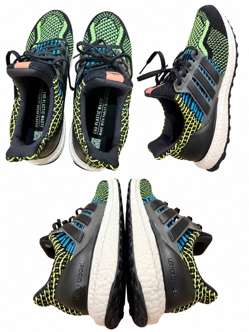 Adidas UltraBoost Parley Men’s Size 10 Black Green Blue Never Worn